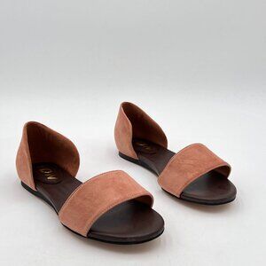 YDN Western Peep Toe D'Orsay Casual Flats Slip on Comfy Walking Shoe Women